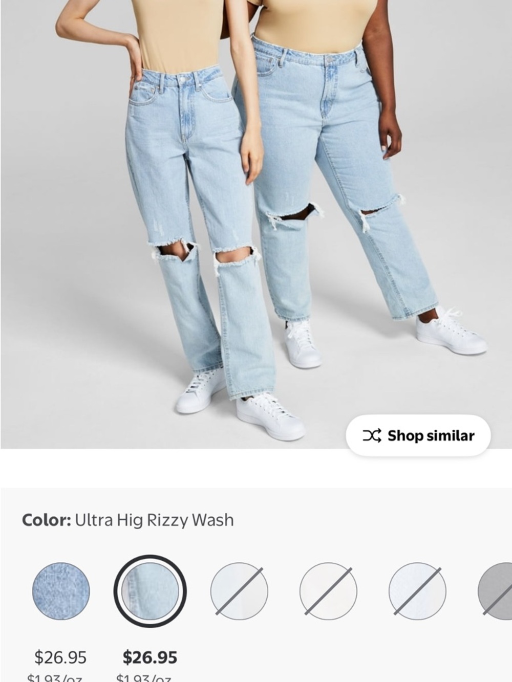 Light Wash Distressed High-Rise Straight Jeans